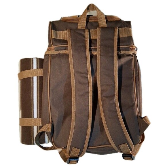 Hap Tim Picnic Basket Backpack for 2 Person with 2 Insulated Cooler Compartme... - Picture 3 of 7